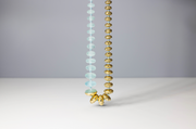 Todd Reed necklace with Aquamarine beads (~208ct) ,18k yellow gold, and black brilliant cut diamonds(~18.16ct)